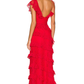 A line Red Lace Long Prom Dresses     cg24898