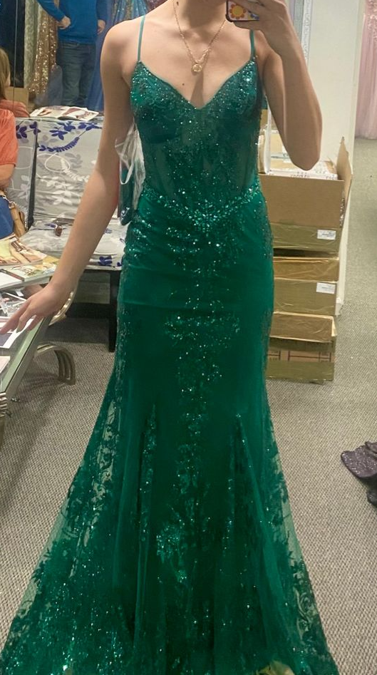 Mermaid green prom dress Long Prom Dresses     cg24909