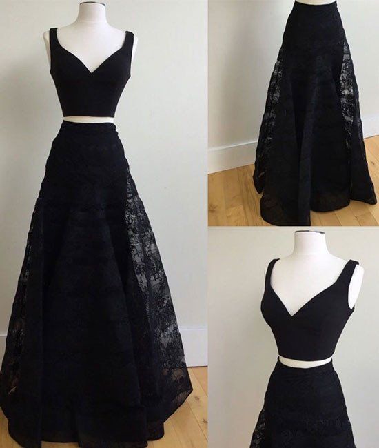 Two Pieces Lace Prom Dress, Graduation Party Dresses, Banquet Dresses, Formal Dresses   cg10593