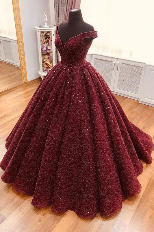 Burgundy v neck long prom dress, burgundy evening dress cg1062