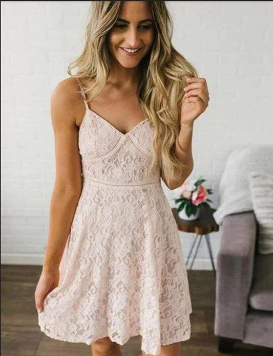 Fashion Spaghetti Straps V-neckline Short Homecoming Dress    cg10735