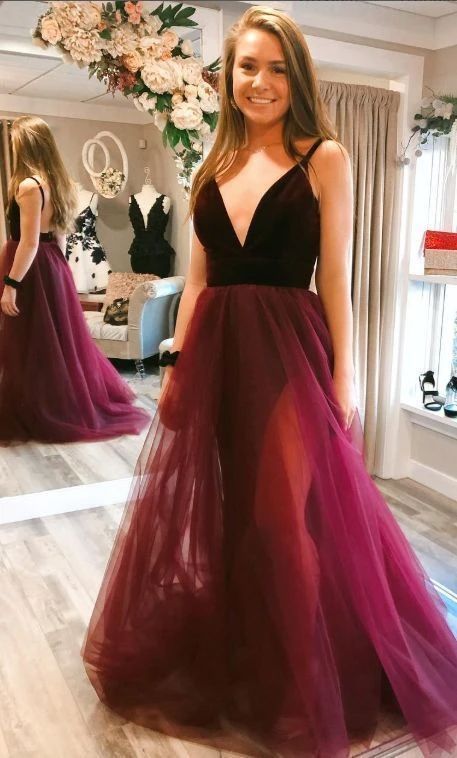 Sexy Long Prom Dress Deep V-neck , Popular School Dance Dress ,Fashion Wedding Party Dress   cg10859