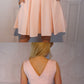 A-Line Short Pink Satin Homecoming Dress with Applique cg1106