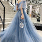 BLUE TULLE BALL GOWN DRESS PROM EVENING DRES   cg11208
