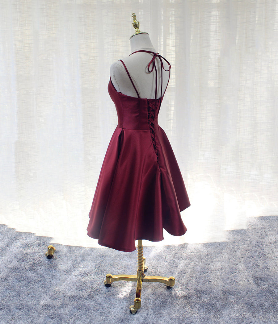 CUTE BURGUNDY SHORT DRESS PARTY DRESS  homecoming DRESS BLUE FORMAL DRESS   cg11272