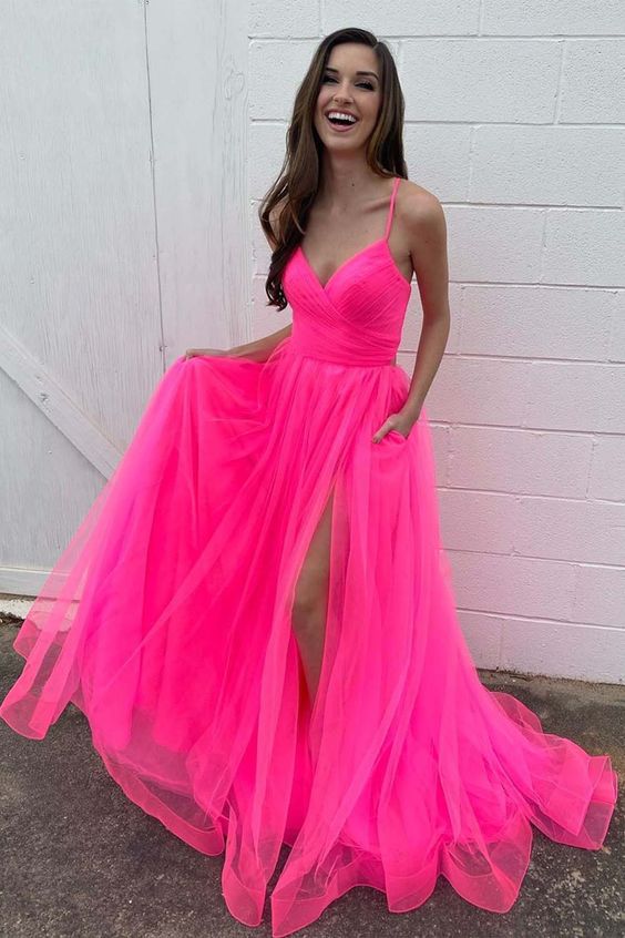 Long Pink Prom Dresses, Prom Dress for Teens    cg11354