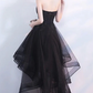 Black tulle lace high low prom dress party dress   cg11464