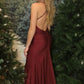 chic mermaid long prom dresses, burgundy evening party dresses    cg11514