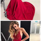 Sexy Spaghetti Straps Evening Gown Red Mermaid Prom Dress with Beading cg1163