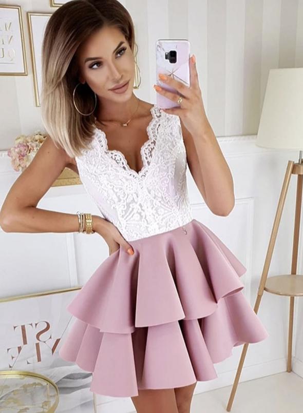 Cute lace short dress homecoming dress   cg11891