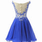 Lovely Royal Blue Chiffon Short Homecoming Dress,   cg11894