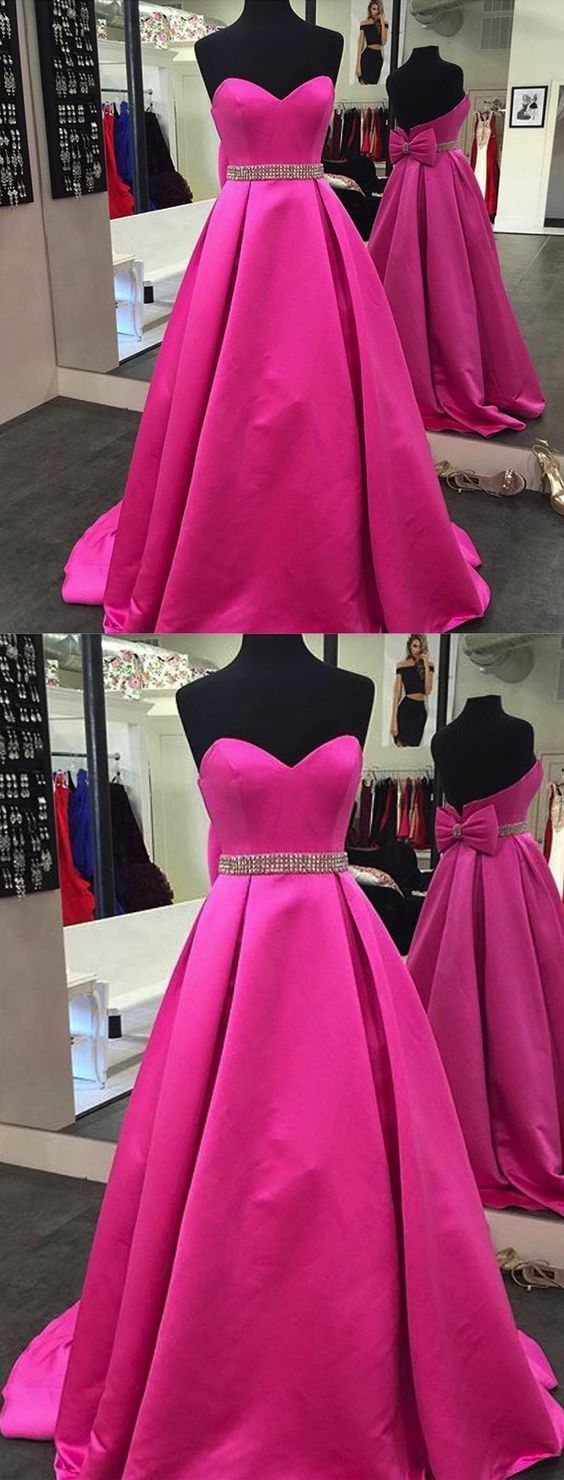 Satin Prom Dress, Sweetheart Prom Dress for Teens    cg12053