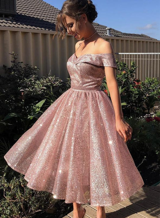 Pink sequins short dress homecoming dress   cg12062