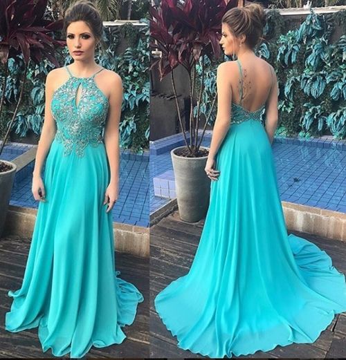 sexy Prom Dress Prom Dresses Halter Sleeveless    cg12991