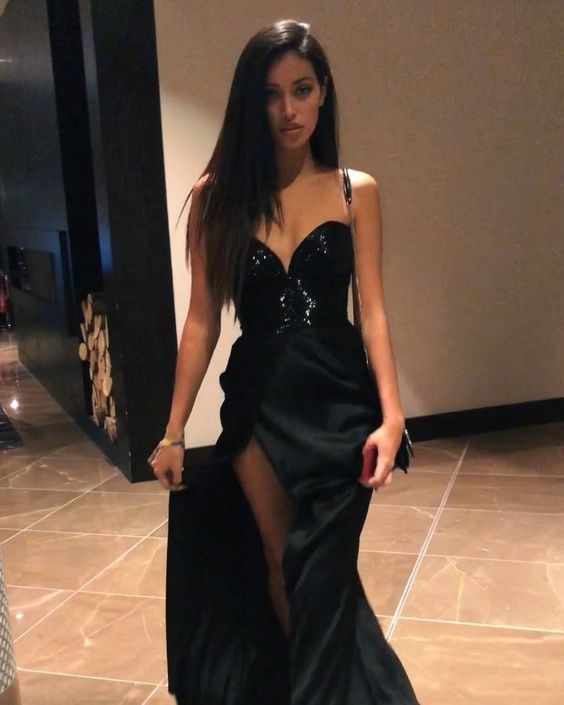 Black Long Prom Dress   cg14678