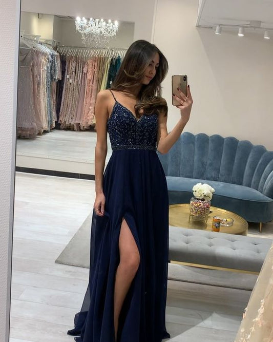 Sexy Prom Dress Deep V Neck Sleeveless  Evening Dresses    cg14756