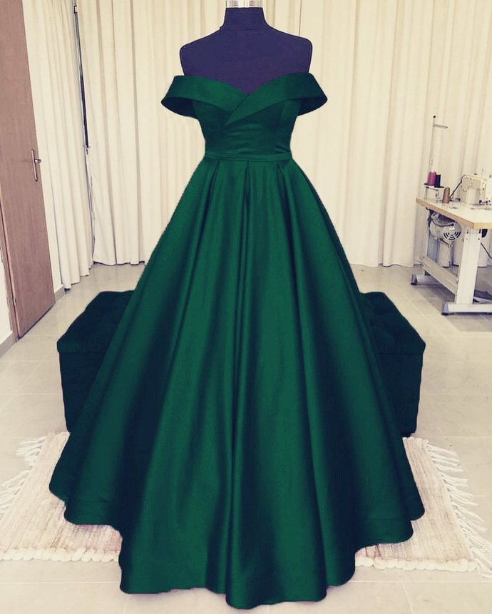 ball gown off the shoulder green prom dresses long evening gown   cg14952