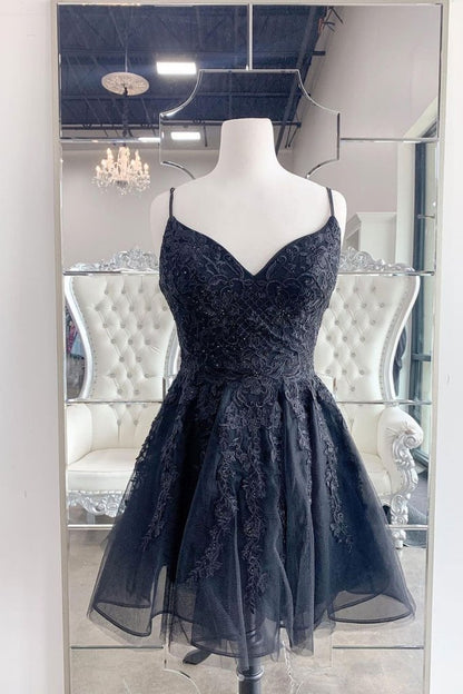 BLACK COCKTAIL DRESS Homecoming Dress    cg15186