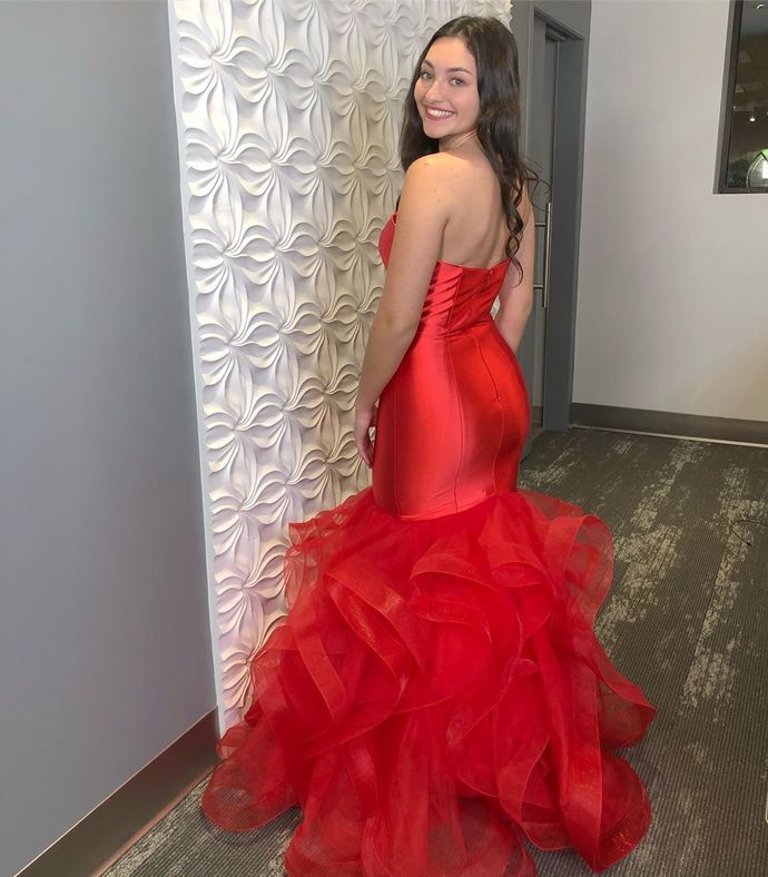 Mermaid Red Prom Dresses, Long Prom Dress, Prom dress   cg15240