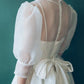 Vintage A-Line Bubble Sleeve Tea Length Wedding Dresses Prom Dress，Evening Dress   cg15271