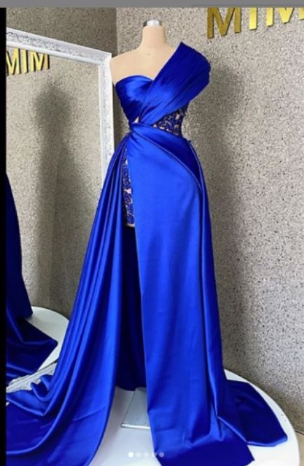Royal blue prom dress floor length   cg15334