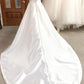 White satin long prom dress simple evening dress   cg15415