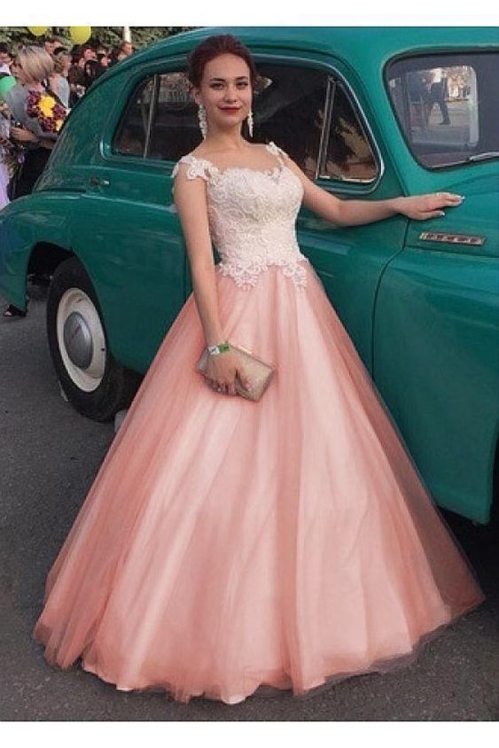 Ball Gown Tulle Lace Long Prom Dresses Formal Evening Dresses   cg15477