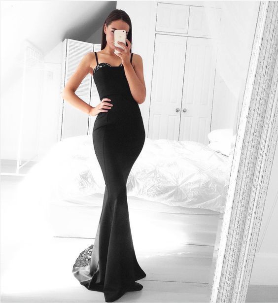 Mermaid black prom dress,formal evening dresses for women   cg15582