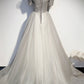 SILVER TULLE LONG BALL GOWN DRESS FORMAL DRESS Prom Dress    cg16613