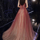 SHINY TULLE SEQUINS LONG PROM DRESS A LINE EVENING DRESS    cg17042