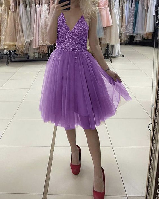 Lavender homecoming dresses short sparkly Short Homecoming Dresses   cg17204