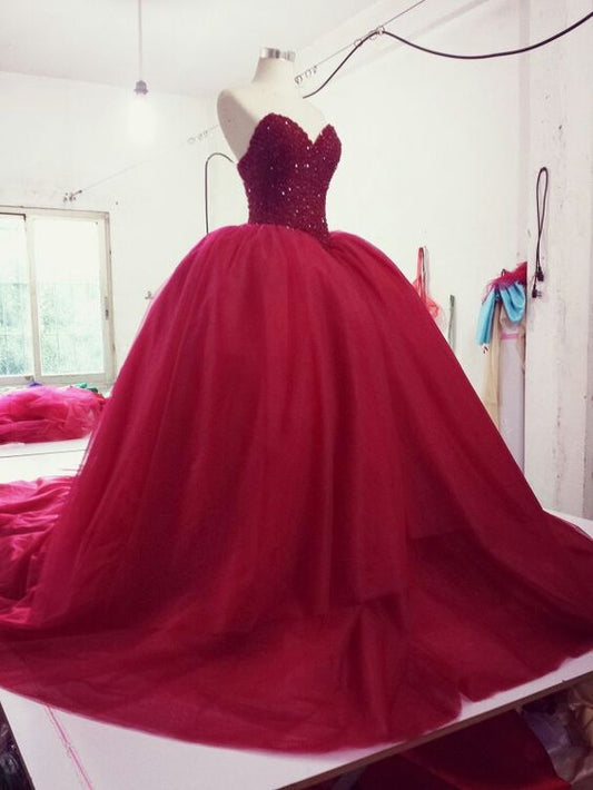 red ball gown red wedding dress Prom Dress   cg18366