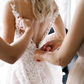 New Arrival V-neck Floral Organza Lace Bridal Dress Wedding Dress A-line Prom Dress   cg18466