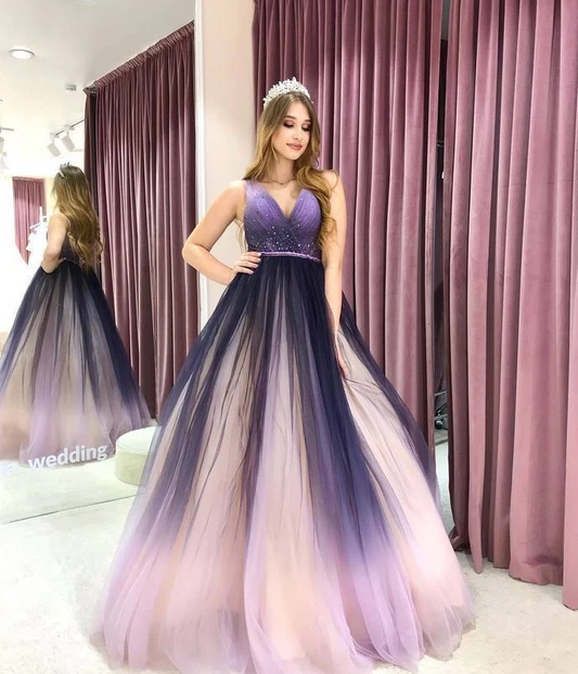 Ombre Prom dress, Long Prom Dress, Long evening dress,prom dresses   cg18533