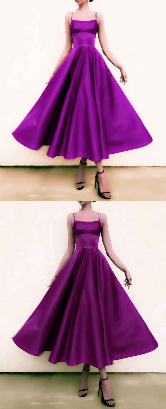 Purple Ball Gown Satin Dresses prom dresses    cg18555