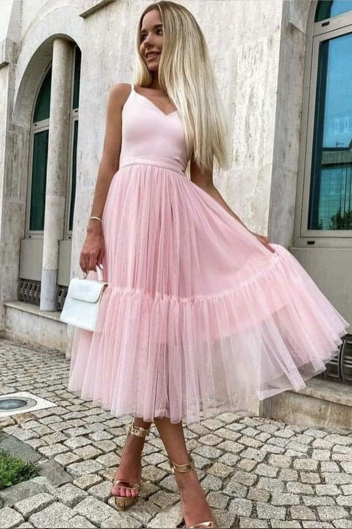 Cute tulle short prom dress A line party dress   cg18600