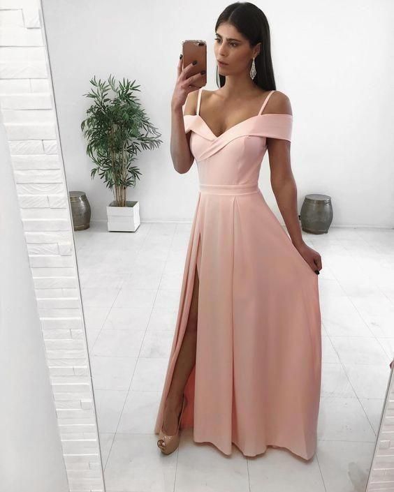 Pink Prom Dress, Long Prom Dress, A Line Simple Prom Dress   cg18639