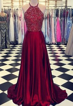 A-LINE BEADS LONG PROM DRESS,  EVENING DRESS    cg18745