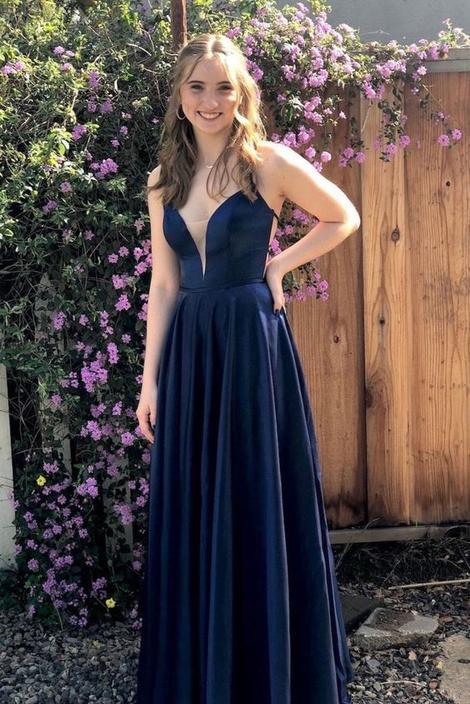 Long Satin A-line Prom Dress    cg18814