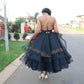 Black Ball Gown Tulle Sweetheart Beading Tea Length Prom Dress   cg18832