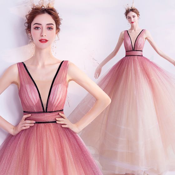 Charming Gradient-Color Candy Pink Prom Dresses   cg18930