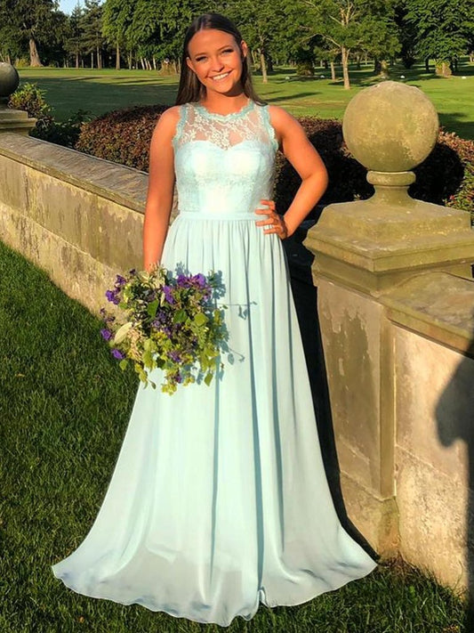 Round Neck Mint Green Lace Long Prom Dresses, Long Green Lace Formal Dresses, Green Evening Dresses   cg19189