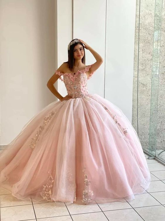 Pink long prom dress A line evening dress    cg19221