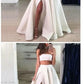 Two Piece Strapless Split Front White Long Prom dress cg1951