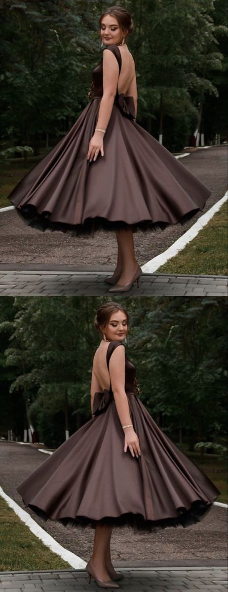 Black Tea Length Party Dresses prom Dress   cg19732