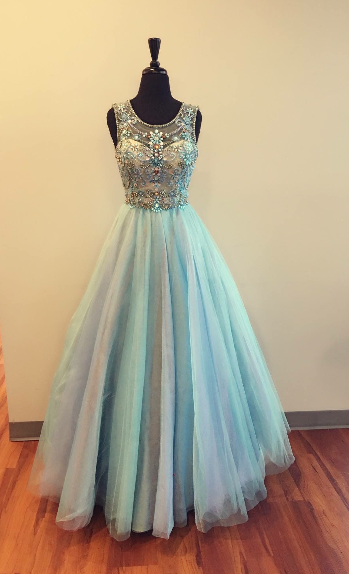 Modest Prom Dresses Tulle evening gown     cg19802