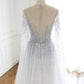 Stunning Silver Beaded Long Formal Dress Prom Dress    cg19815