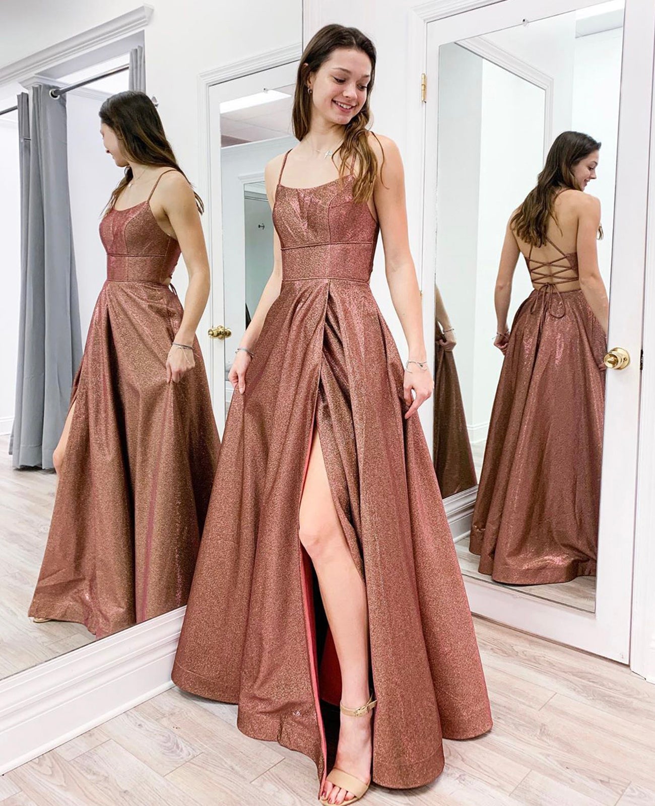 STYLISH A LINE SATIN LONG PROM DRESS EVENING DRESS    cg19932