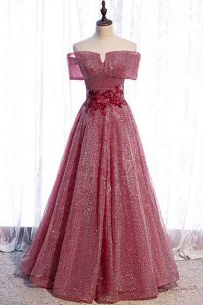 Stunning Red Formal Dreess with embroidery, off the shoulder red prom dress, cheap long prom dress 2021    cg19991