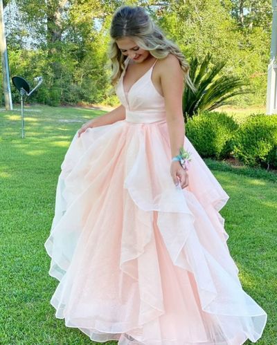 Princess Blush Pink Long Prom Dress    cg20338